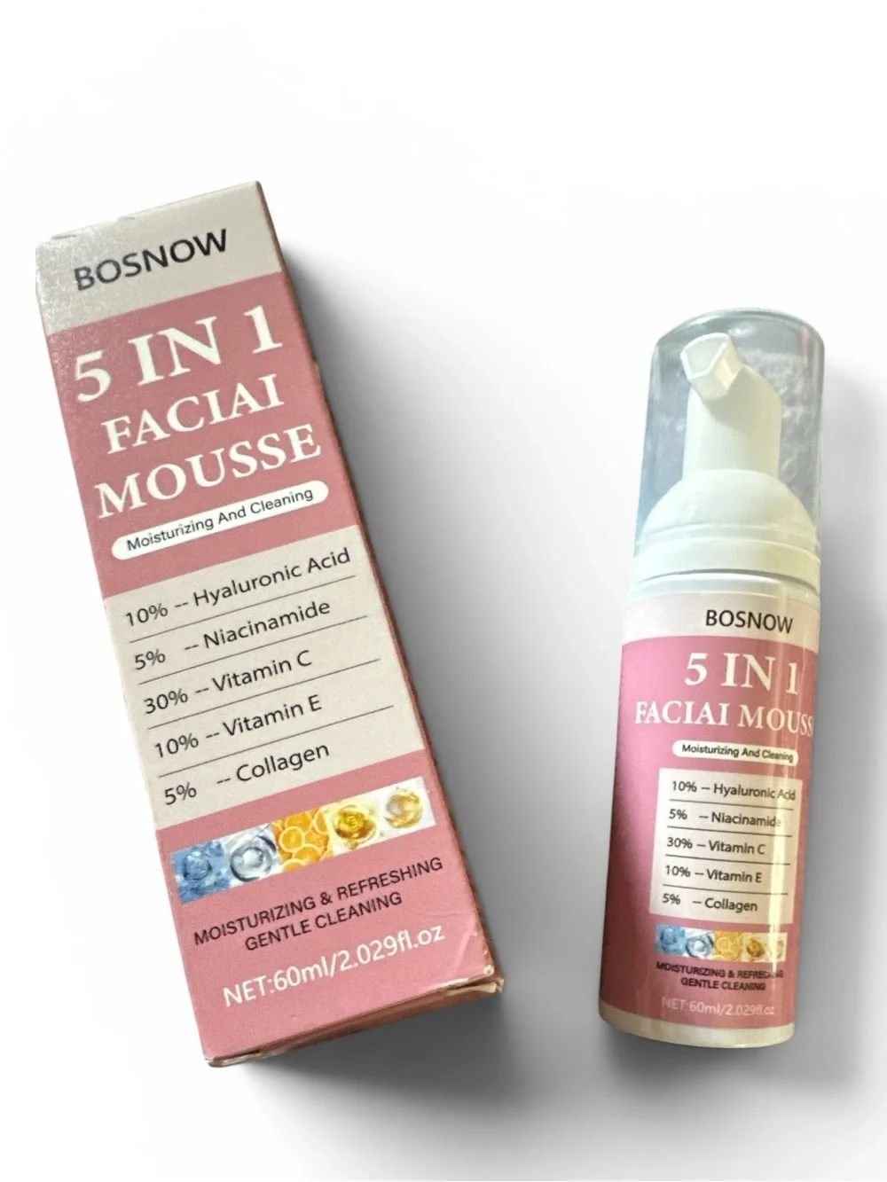 BOSNOW 5-in-1 Facial Mousse Cleanser